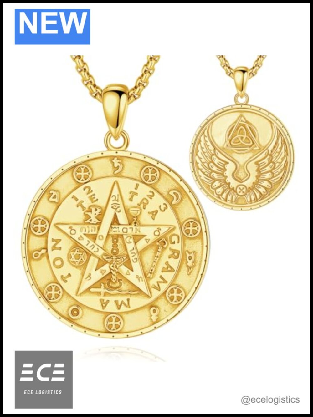 Tetragrammaton 925 Sterling Silver Pendant Necklace 24 Inch
